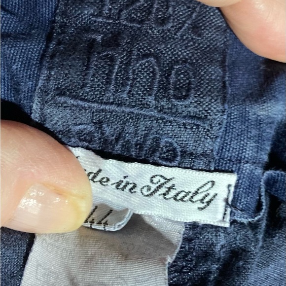 120% Lino/Made in Italy Blue Cotton Shorts Sz 44/10 - Picture 5 of 7